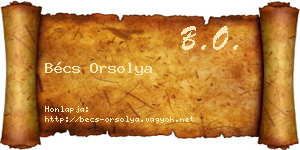 Bécs Orsolya névjegykártya